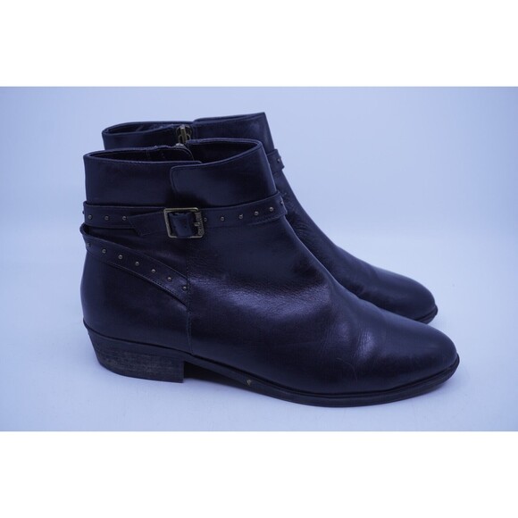 Lauren Ralph Lauren Shaw Leather Studded Ankle Boots Low Heel Business Size 9B - Picture 1 of 7